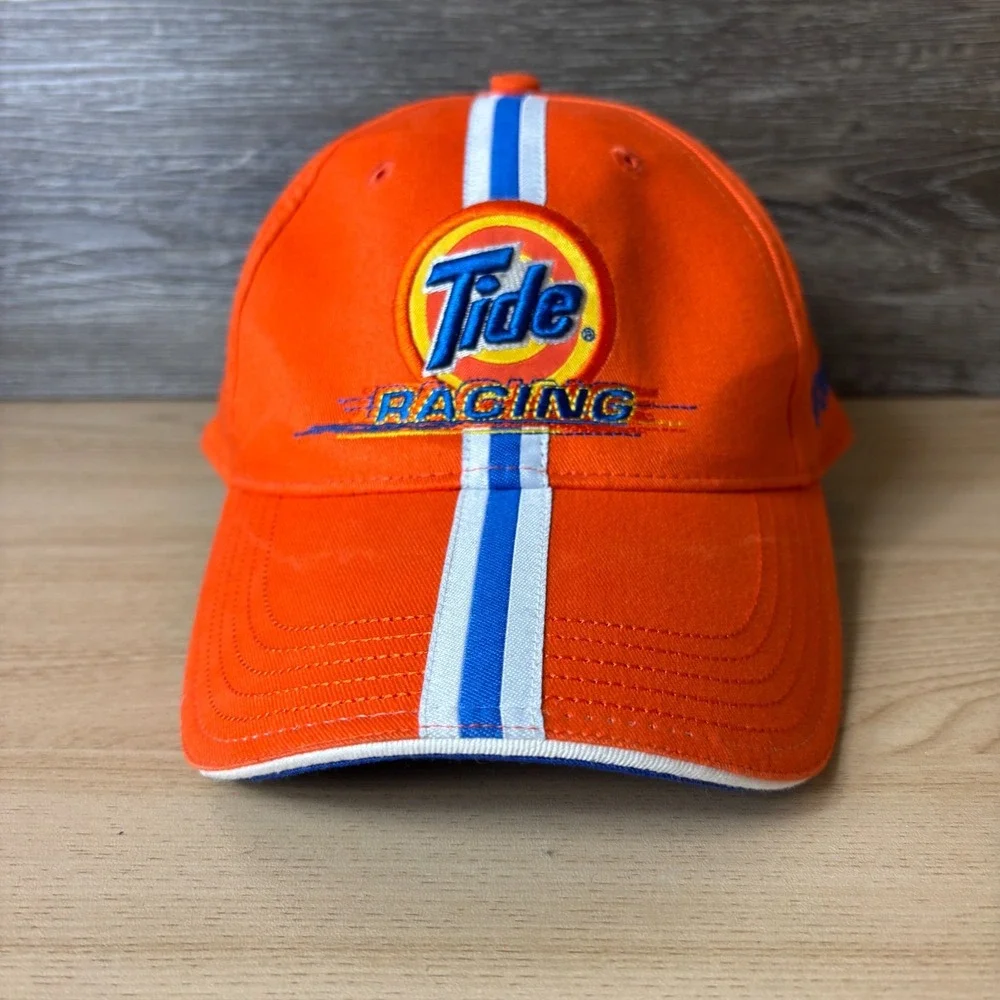 Tide Racing Hat Cap Strap Back Orange Nascar One Size Adjustable